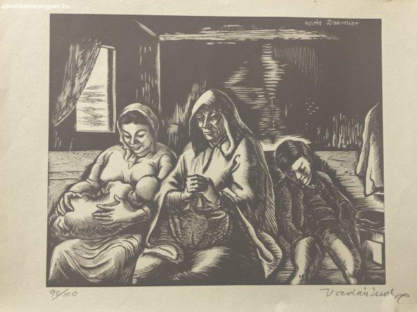 Vadász Endre (1901-1944): Szent család (Daumier után) Fametszet - számozott
- jelezve