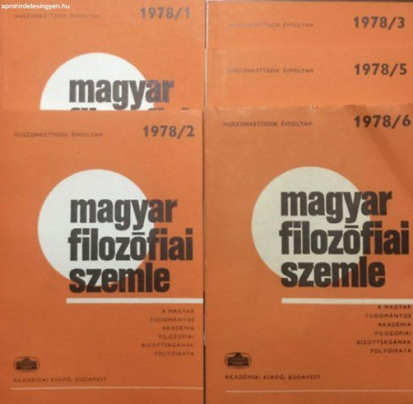 Magyar Filozófiai Szemle - A Magyar Tudományos Akadémia Filozófiai
Bizottságának folyóirata (Huszonkettedik évfolyam) 1978 / 1,2,3,5,6 (5
szám) - Balogh István (szerk.), Görgényi Ferenc (szerk.), Vereczkei Lajos
(szerk.)