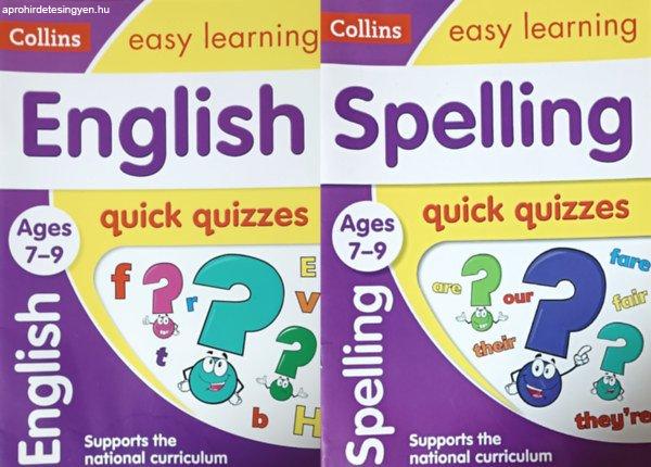 Collins Easy Learning - English + Spelling (Quick Quizzes, Ages 7-9, 2 kötet) -