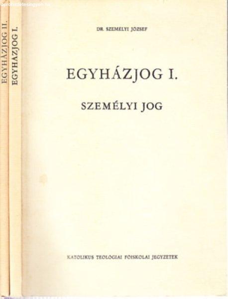 Egyházjog I-II. (Személyi jog + Egyházi alkotmányjog) - Személyi József
dr.