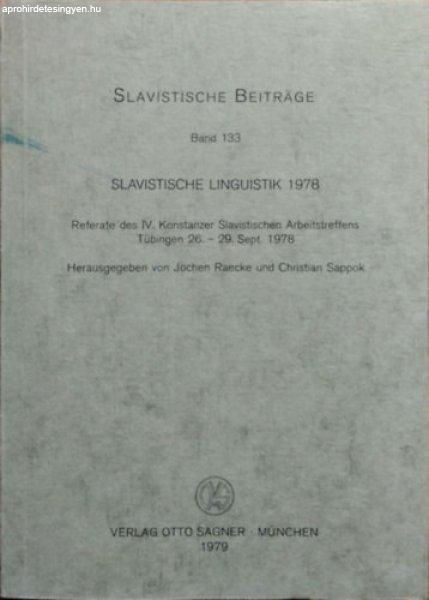 Slavistische Linguistik 1978 - Jochen Raecke - Christian Sappok (Hrsg.)