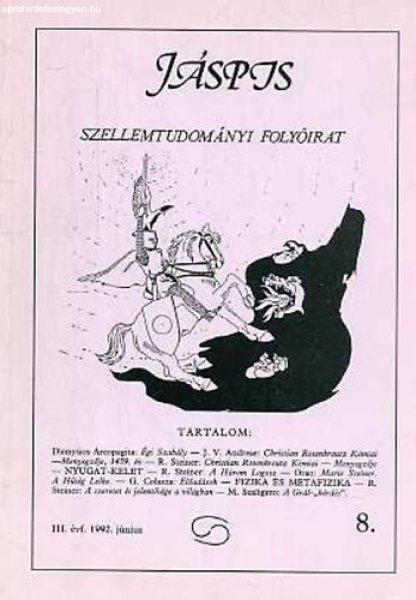 Jáspis - Szellemtudományi folyóirat - III. évf. 8. - 1992. június -