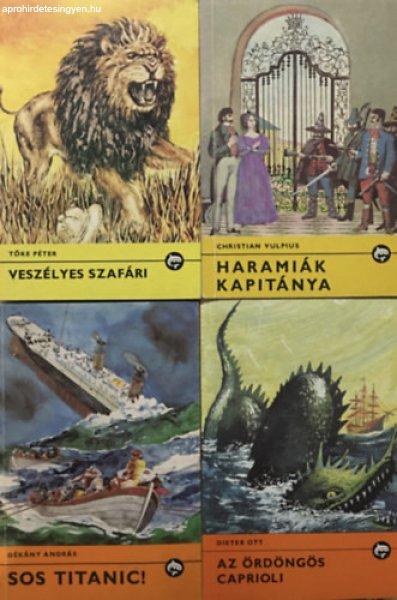 Az ördöngös Caprioli + SOS Titanic! + Haramiák kapitánya + Veszélyes
szafári (4 kötet, Delfin könyvek) - Dieter Ott, Dékány András, Christian
Vulpius, Tőke Péter