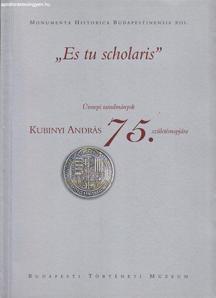 "Es tu scholaris" Ünnepi tanulmányok Kubinyi András
75.születésnapjára - Budapesti Történeti Múzeum