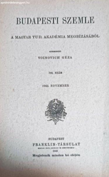 Budapesti szemle 792. szám 1943. november - Voinovich Géza