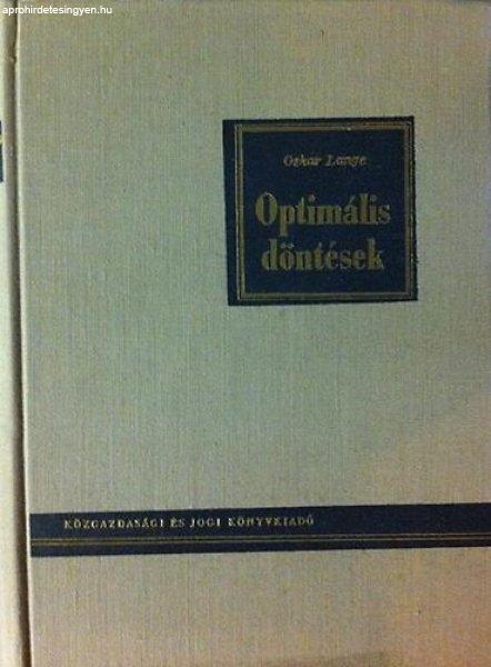 Optimális döntések - Oskar Lange