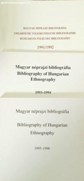 Magyar néprajzi bibliográfia / Bibiography of Hungarian Ethnography 1991-1992
+ 1993-1994 + 1995-1996 (3 kötet) - Cserbák András (szerk.), Piróth István
szerk., Terbócs Attila (szerk.)