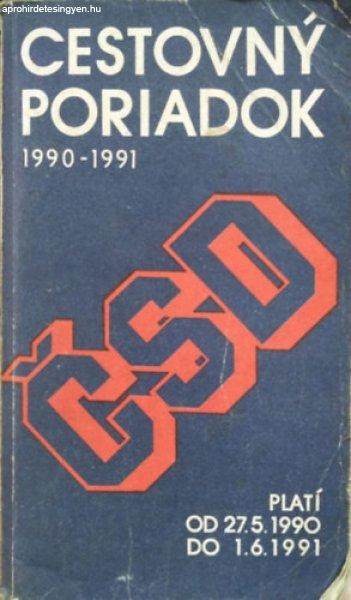 Cestovný poriadok 1990-1991 - Platí od 27. mája 1990 do 1. júna 1991 - ČSD
(A Csehszlovák Államvasutak hivatalos menetrendje 1990-1991) -