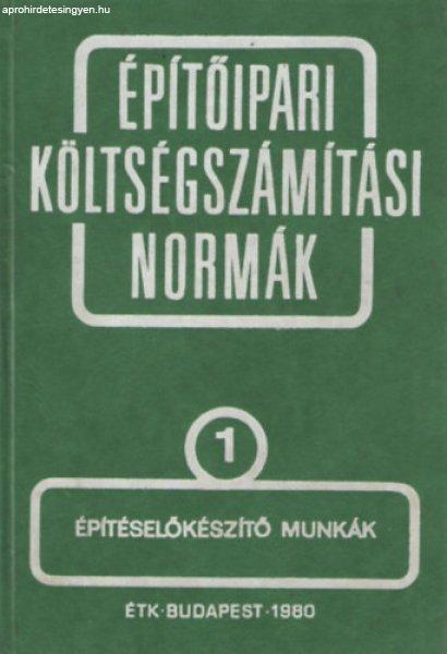 Építőipari költségszámítási normák 1. kötet Építéselőkészítő
munkák - Építésgazdálkodási és Szervezési Intézet