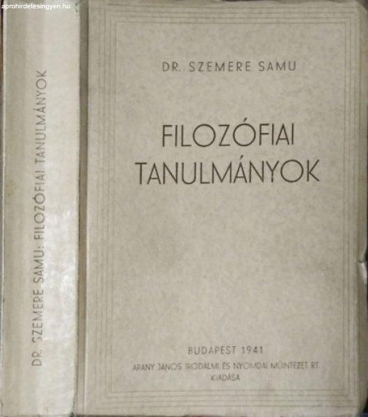 Filozófiai tanulmányok - Dr. Szemere Samu