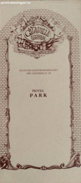 Citadella étterem - Szlovák Gasztronómiai Hét, 1989. október 23-28., Hotel
Park - Étlap -