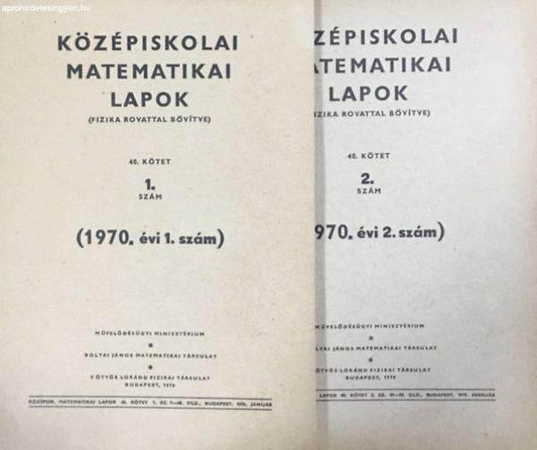 Középiskolai matematikai lapok (fizika rovattal bővítve) - 40. kötet - 1-2.
szám - Művelődésügyi Minisztérium