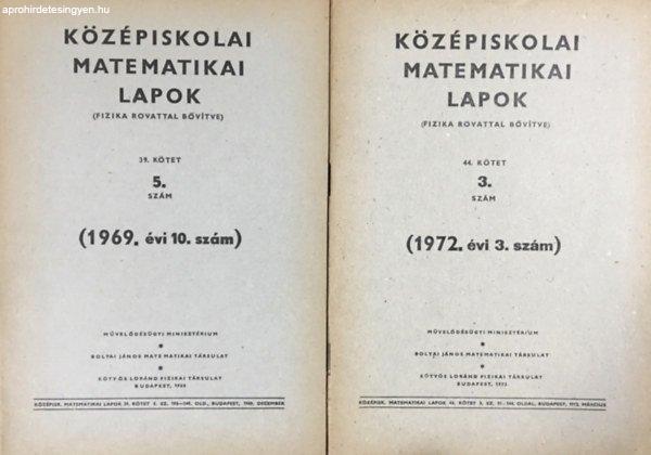 Középiskolai matematikai lapok (fizika rovattal bővítve) - 44. kötet - 3.
szám + 39. kötet 5. szám (2 kötet) - Művelődésügyi Minisztérium