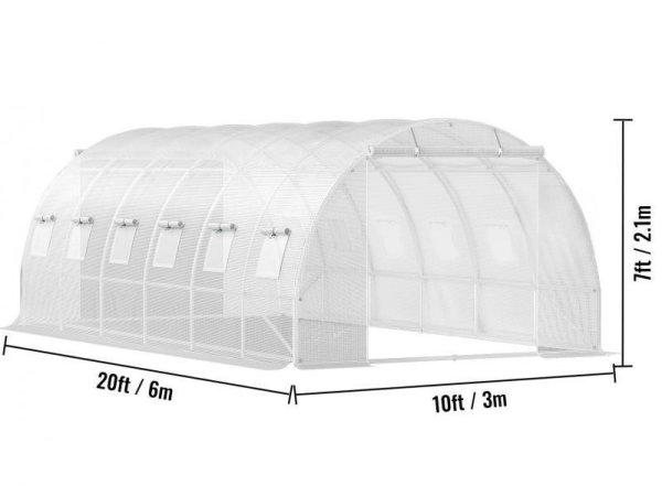 Melegház, üvegház horganyzott acél kerettel 6x3x2m