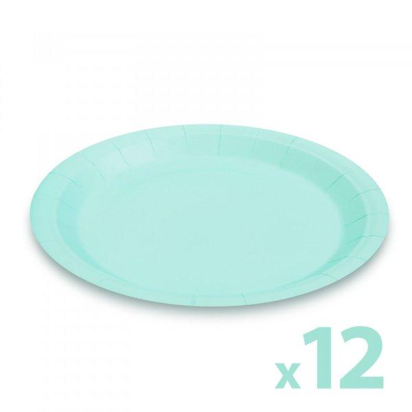 Papírtányér szett - kék - 23 cm - 12 db / csomag (58235B)