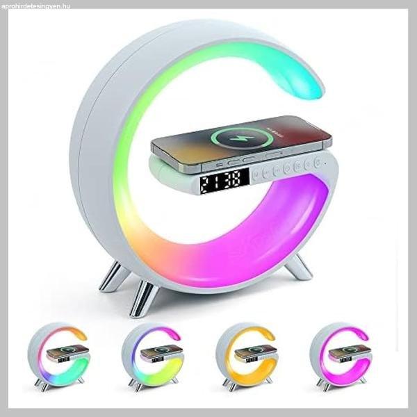 RGB LED Clock Bluetooth hangszóró vezeték nélküli töltő éjszakai lámpa
– G63