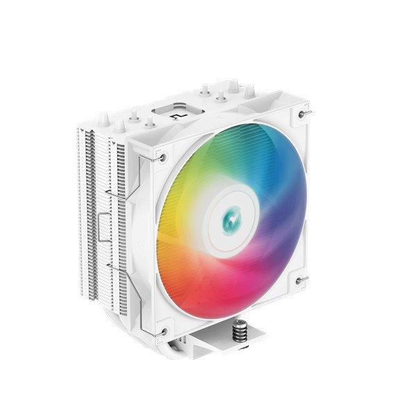 DeepCool CPU Cooler - AG400 WH ARGB (31,6 dB; max, 128,93 m3/h; 4pin, 4 db
heatpipe, 12cm, PWM, A-RGB LED, fehér)