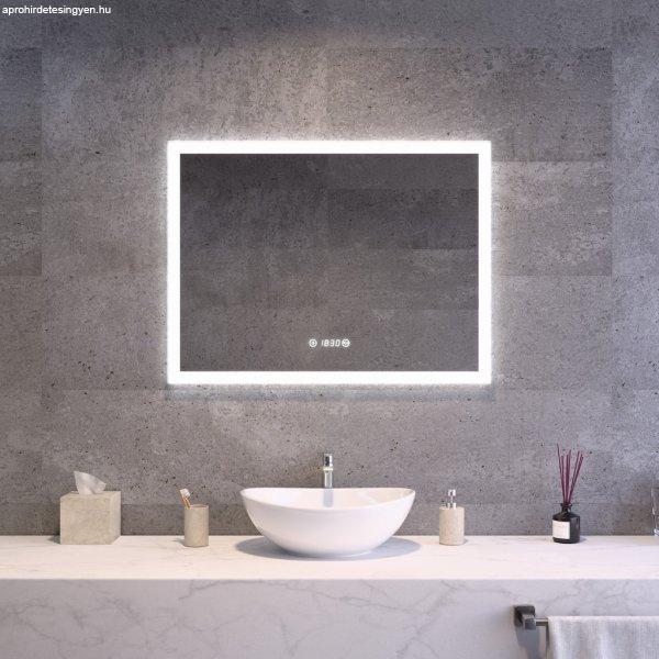 Welland Luxury-Line Bravo LED tükör - fényerő + színhőfok állítás +
páramentesítő + óra - 80 x 60 cm