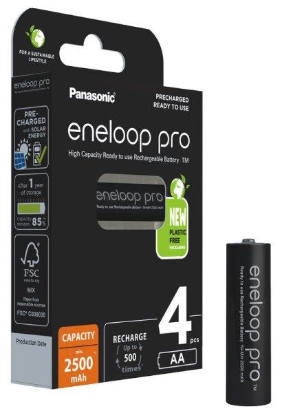 Panasonic ENELOOP PRO NI-Mh akku AA HR6 2500 mAh BL/4 BK-3HCDE