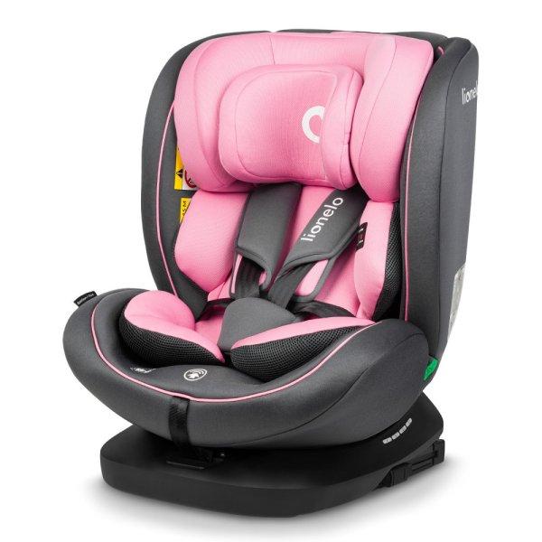 Lionelo gyerekülés Bastiaan i-Size Isofix 360 fok 40-150 cm pink-szürke