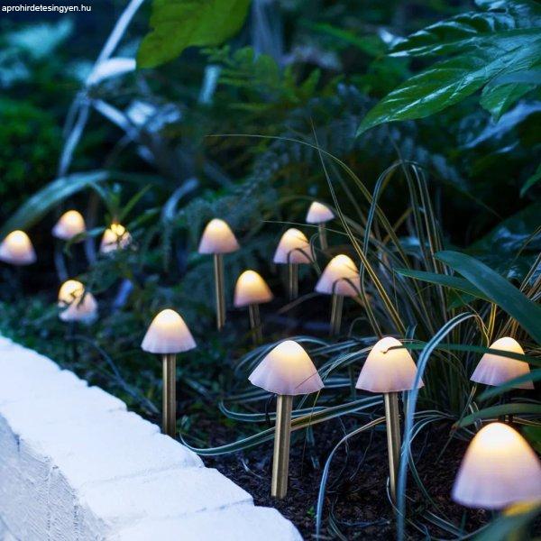 LED-es szolár lámpa - 12 db mini gomba - melegfehér - 28,5 cm x 4 m