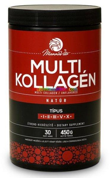 Multi Kollagén italpor Natúr, 450 g, 1 havi adag, 5-féle hidrolizált
kollagénből, napi 15 g - Mannavita