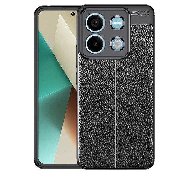 Szilikon telefonvédő (ütésállóság, bőr hatású, varrás minta) FEKETE
Xiaomi Redmi Note 13 5G