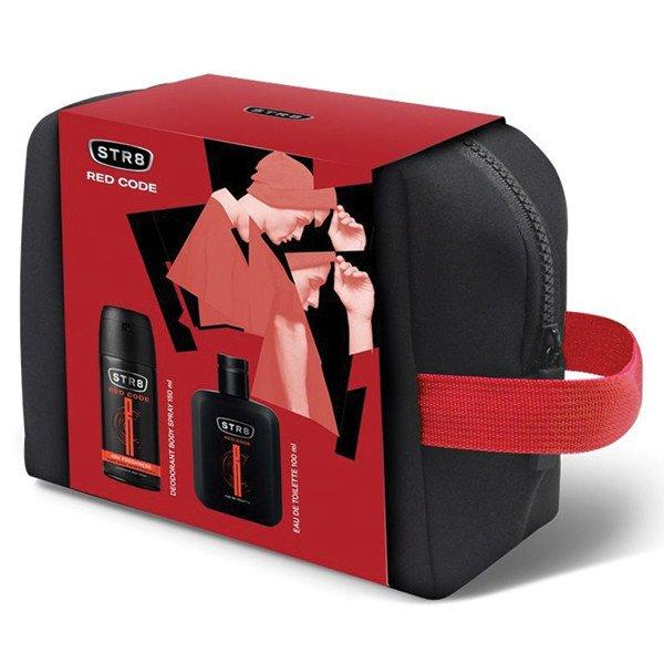 STR8 Red Code - EDT 100 ml + dezodor spray 150 ml + kozmetikai táska