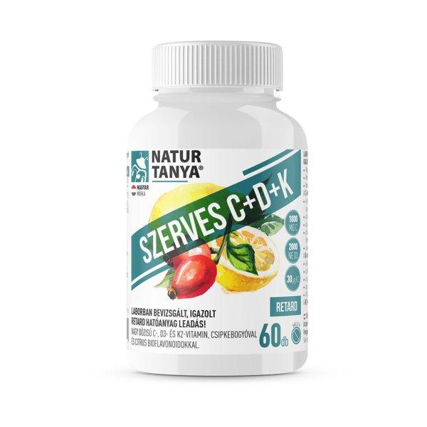 Natur Tanya szerves c+d3+k2 retard vitamin tabletta 60 db