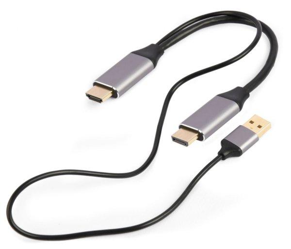 Gembird A-HDMIM-DPM-01 Active 4K HDMI male to DisplayPort male adapter cable 2m
Black