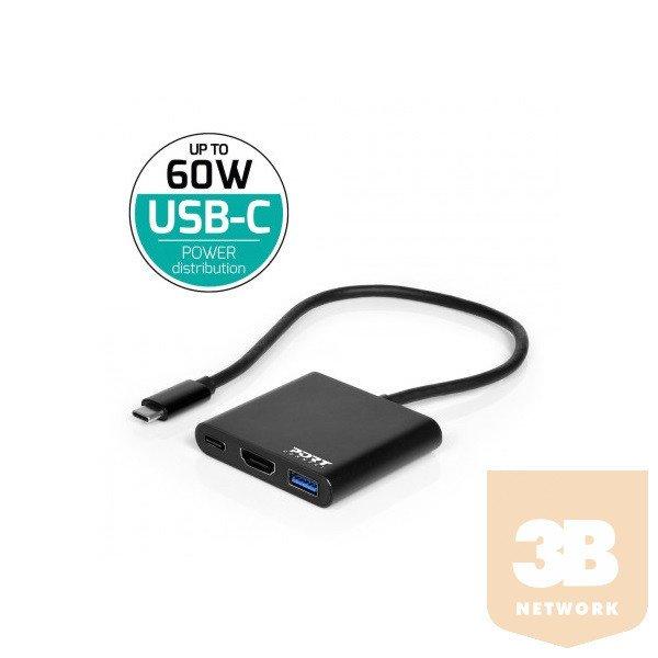 Port Designs dokkoló, USB-C mini dokkoló USB-C/HDMI/USB