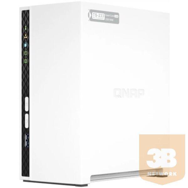 QNAP NAS 2 fiókos 4x2GHz, 2GB RAM, 1x1000Mbps, 2xUSB3.2, 2xUSB2.0, 1xUSB3.2 -
TS-233