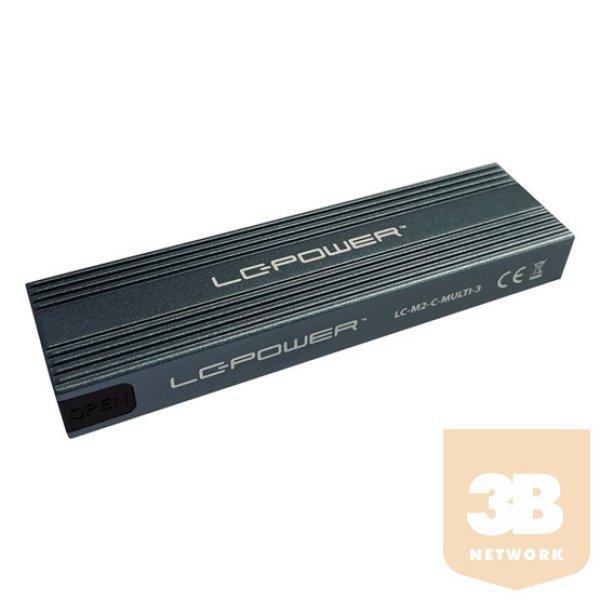 MBR LC Power Külső ház - USB 3.2 Type-C - NVMe vagy SATA M.2 SSD -
LC-M2-C-MULTI-3