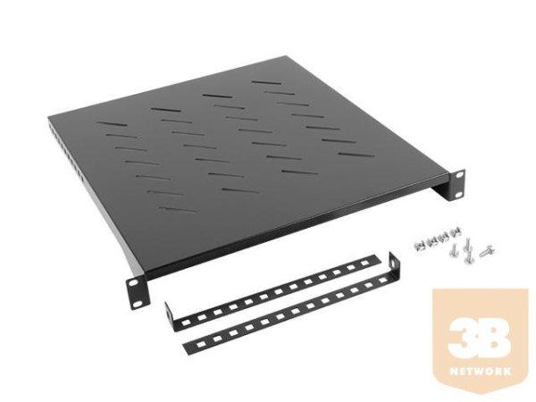 Lanberg polc 19'' rack szekrényhez 800mm (1U, 483x500mm, teherbírás
25kg-ig) fek