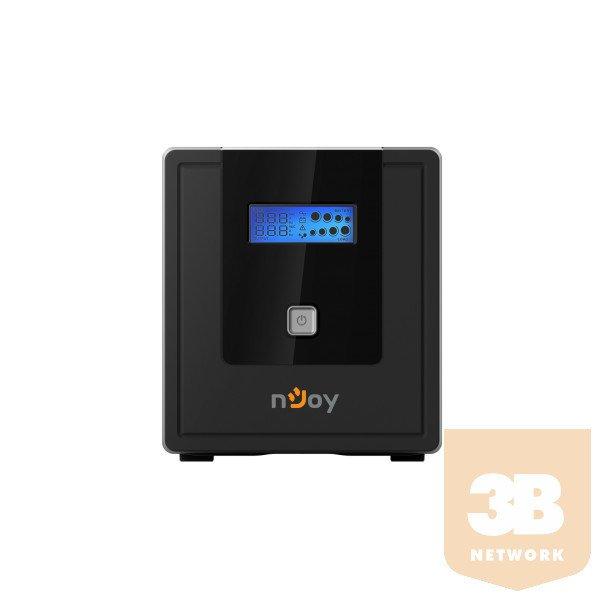 NJOY Szünetmentes 1000VA - Cadu 1000 (2 Schuko, line-interaktív, USB
menedzsment, RJ11/45 vonalvédelem(1Gb/s), fekete)