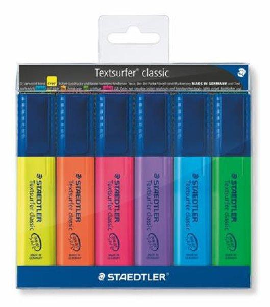 Szövegkiemelő készlet, 1-5 mm, STAEDTLER "Textsurfer Classic 364",
6 különböző szín