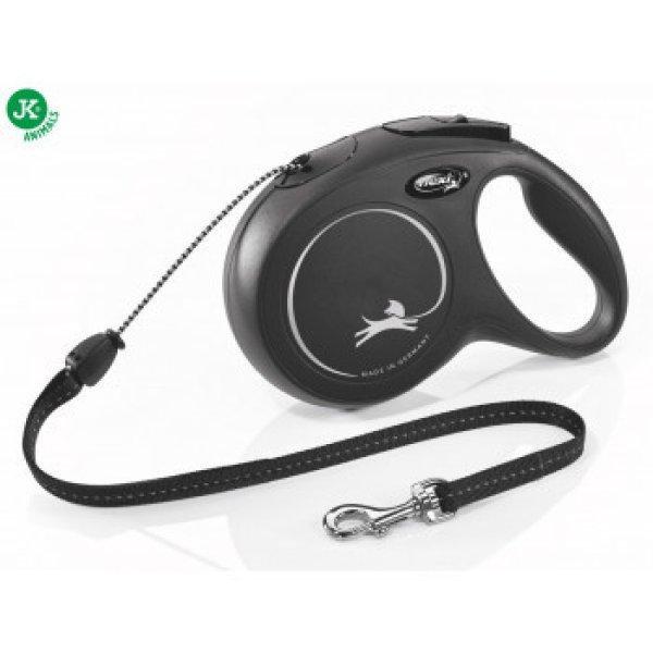 Flexi New Classic M Cord Zsinóros Póráz 8 m 20 kg - Fekete (47511-1)