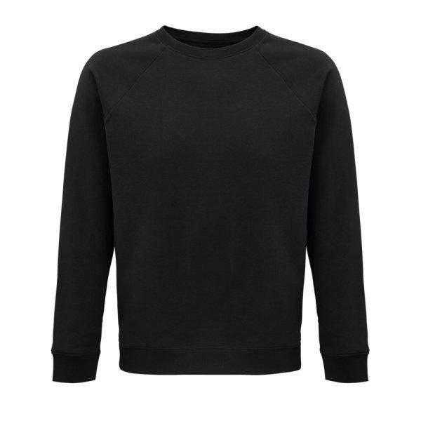 Uniszex organikus környakas pulóver, SOL'S SO03567, Black-XL