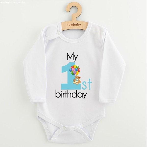 Baba body nyomtatással New Baby My first birthday blue