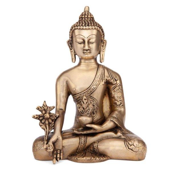 Buddha réz szobor, aranyozott, 18cm - Bodhi