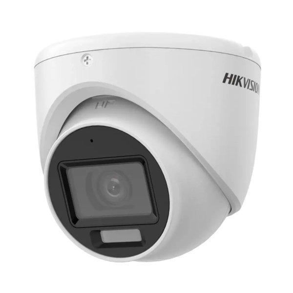 Hikvision DS-2CE76D0T-LMFS biztonsági kamera színes éjjellátással (2MP,
2.8mm, kültéri, hibrid LED, IP67, mikrofon)