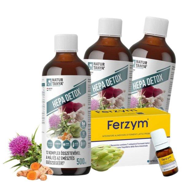 Natur Tanya Hepa Detox 500ml (3db) + 1 doboz S. Ferzym® Ampulla Csomag