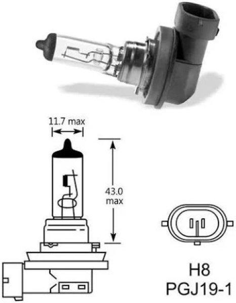 NARVA 48076 12V H8 35W PGJ19-1 izzó