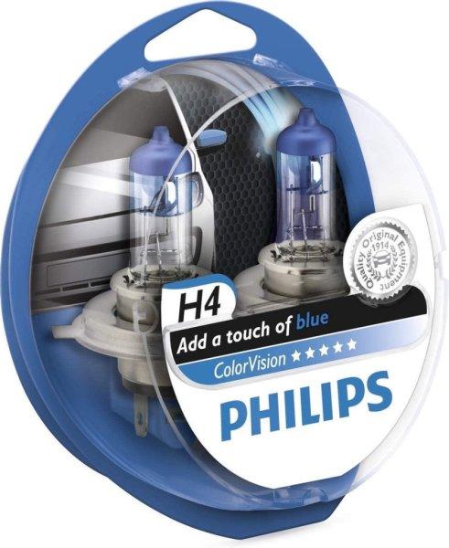 Philips ColorVision H4 12V 60/55W P43t Kék Izzó