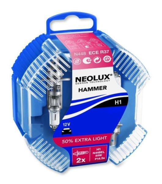 Neolux Extra Light N448EL H1 12V 55W Halogén Fényszóró Izzó (+50%, 2 db-os
csomag)