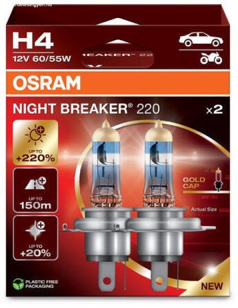 OSRAM Night Breaker 220 H4 12V 60/55W Halogén Izzó