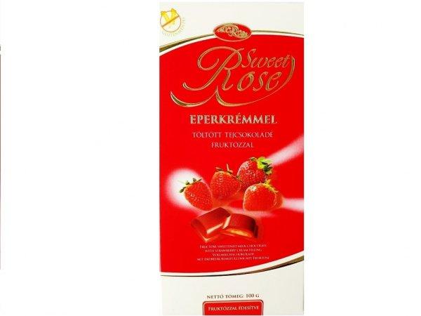 Sweetrose tejcsokoládé eperkrémmel töltött,fruktózzal 100 g