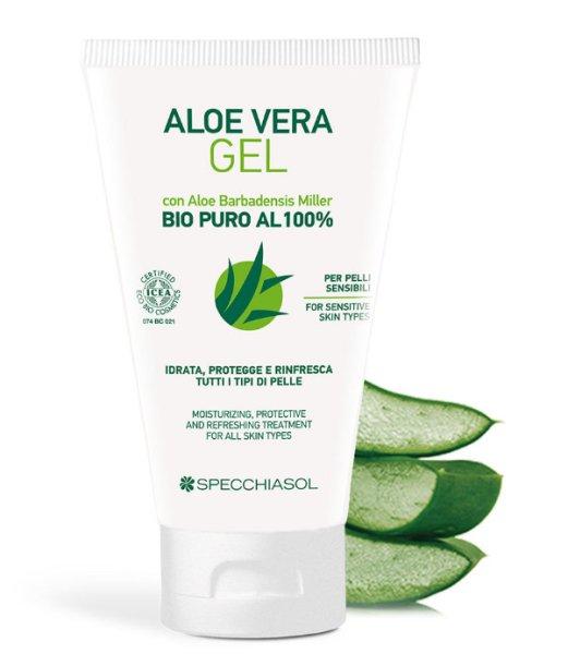 Specchiasol® Aloe vera elsősegély gél - minden bőrtípus számára. ECOBIO
minősítésű 100%-os, külsőleg