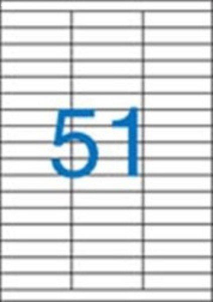 Etikett címke univerzális 70X16,9 mm 51 db/ív, 5100 db/csomag