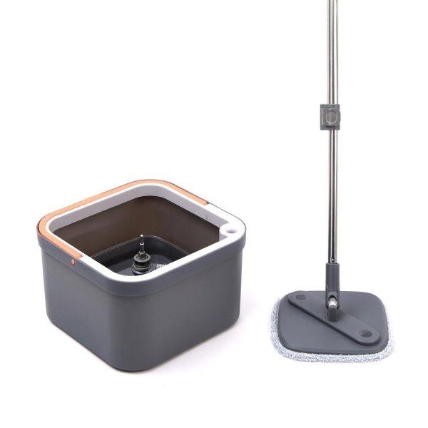 Spin Mop forgófejes felmosószett lapos moppal (vödör + nyél + facsaró + 2
mop)